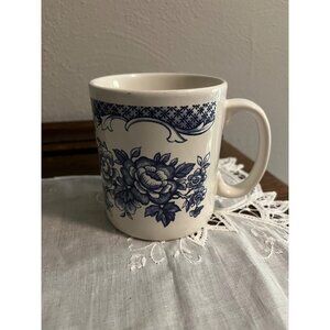 Blue and White Rose Mug Tams Made in England